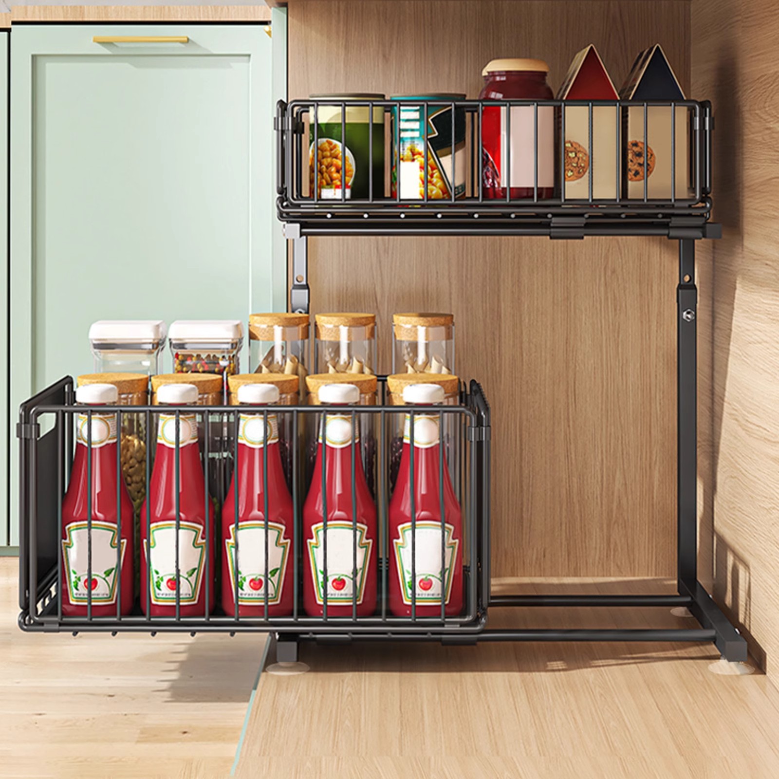 Home Edit Bathroom Storage - Height Adjustable 2-Tier Cabinet Organizer Shelf