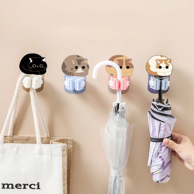 3/4PCS Mop Holder Self-adhesiv - Home Edit Bathroom Storage review and price