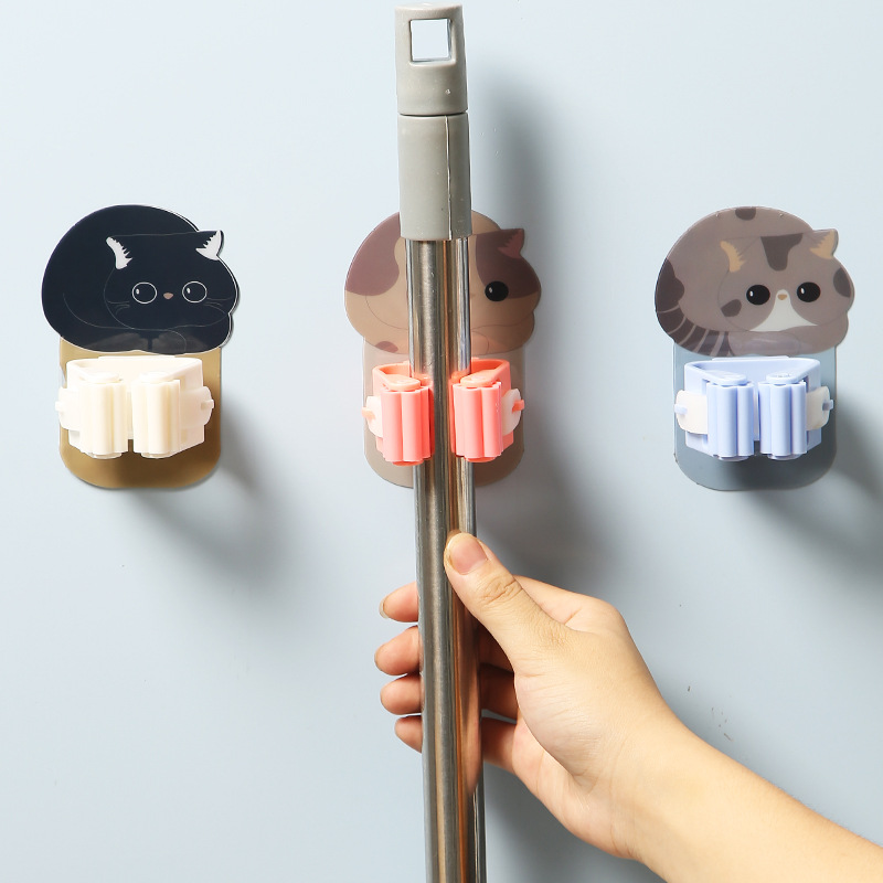 3/4PCS Mop Holder Self-adhesiv - Home Edit Bathroom Storage review and price