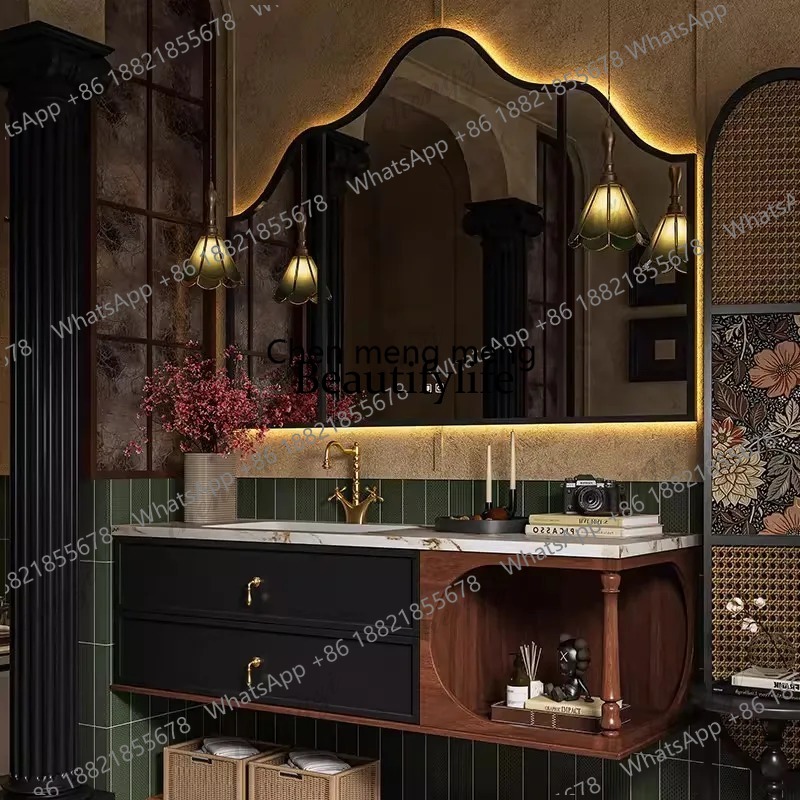 03 French Retro Solid Oak Lacq - Home Bathroom Vanity Combo review and price