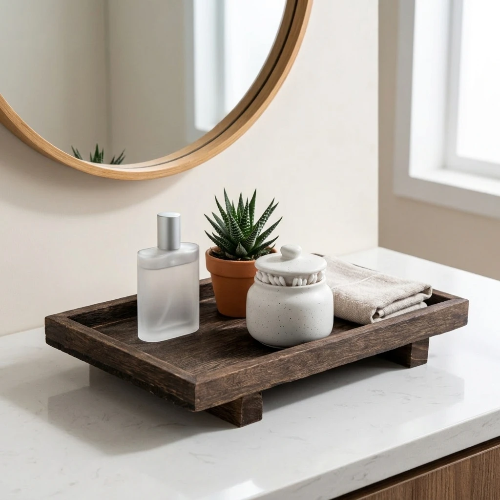 Retro Wooden Desk Storage Tray - Home Edit Bathroom Storage review and price