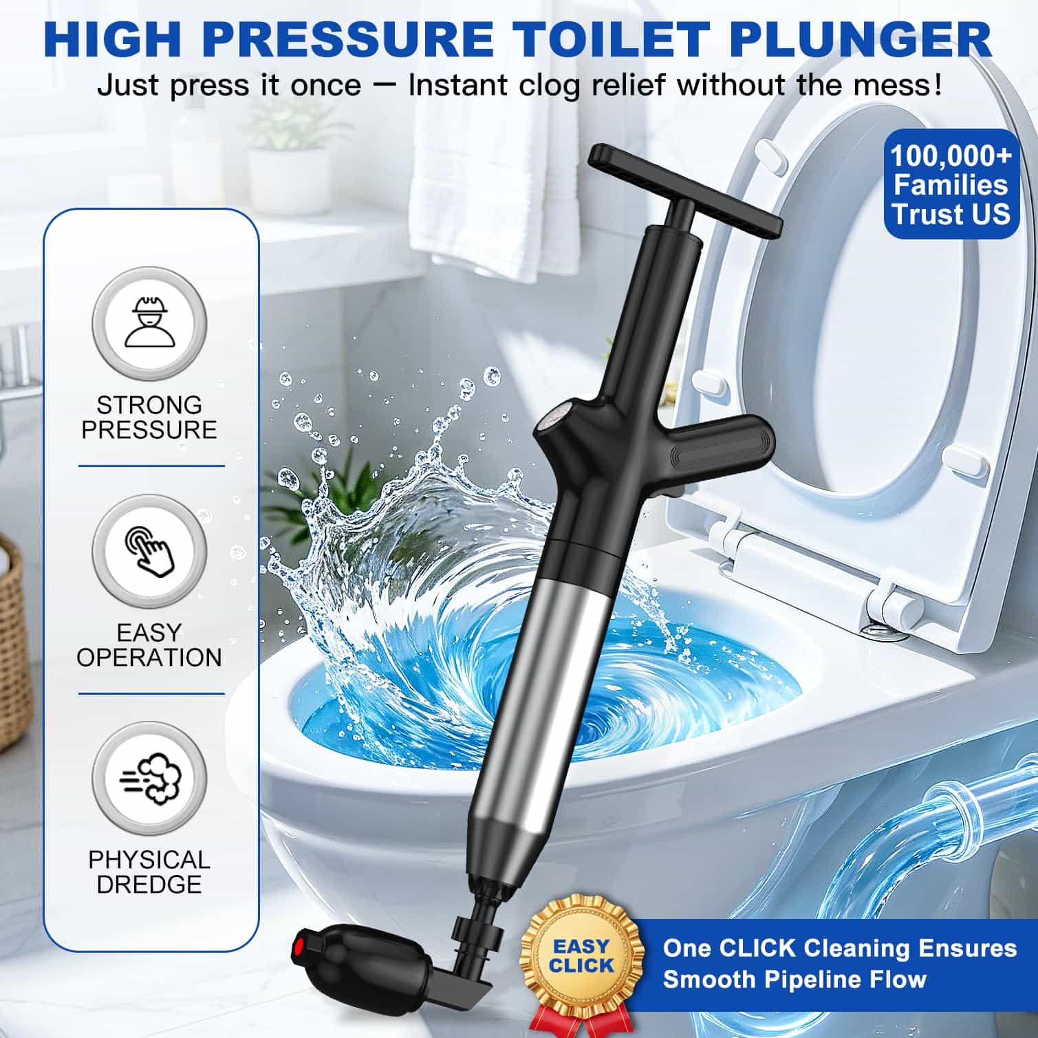 Toilet Plunge Blaster, High Pr - Plunger Toilet review and price