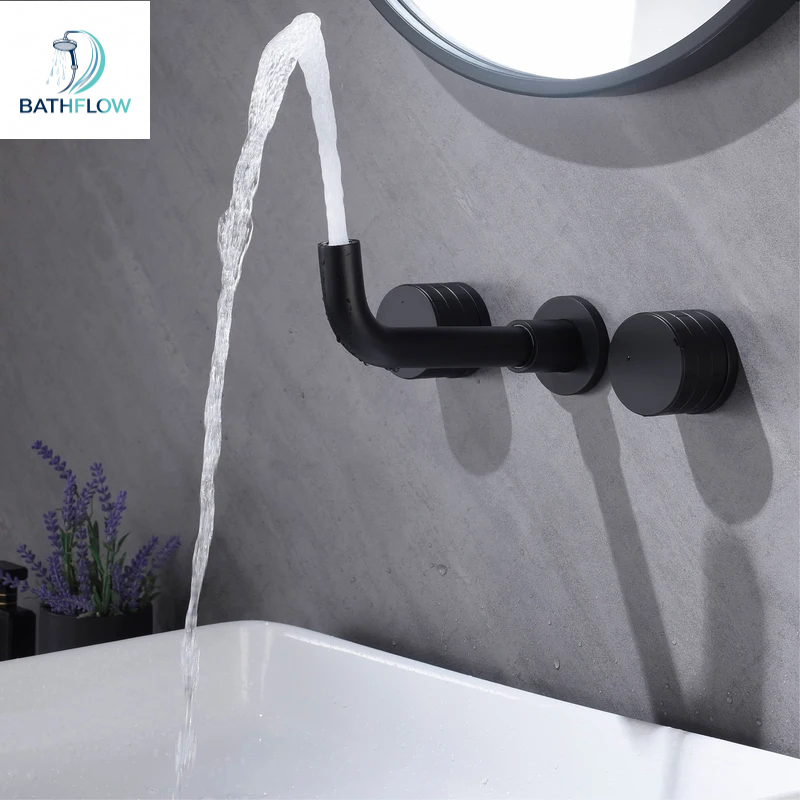 Minimalist Brass 2-Handle Wall - Basin Mixer Tap review and price