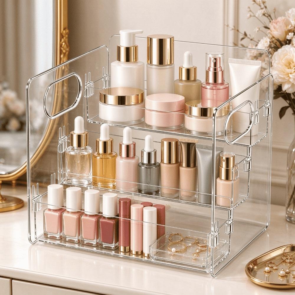 3 Tier Clear Acrylic Makeup Or - Home Essentials Bathroom Storage review and price