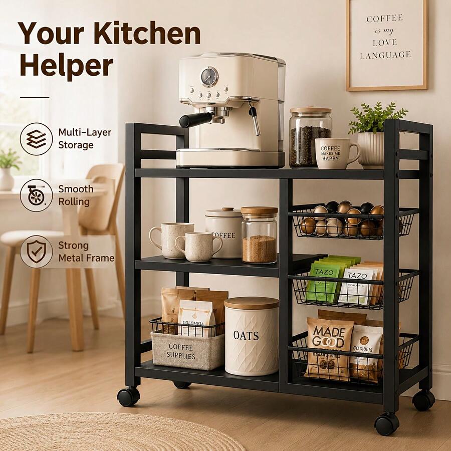 1pc Mobile Storage Rack, Adjus - Home Edit Bathroom Storage review and price